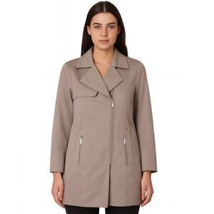 Bebe champagne satin Classic Trench Coat Preppy Acadamia Size Small